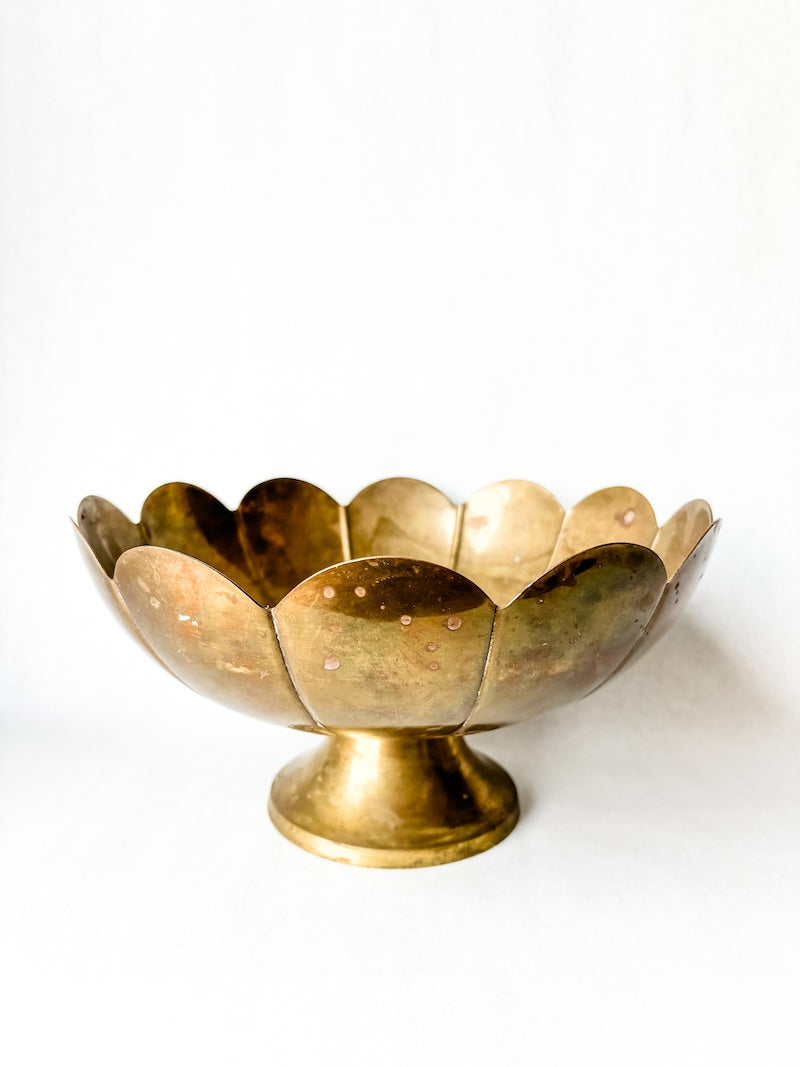 Vintage Brass Compote Vase
