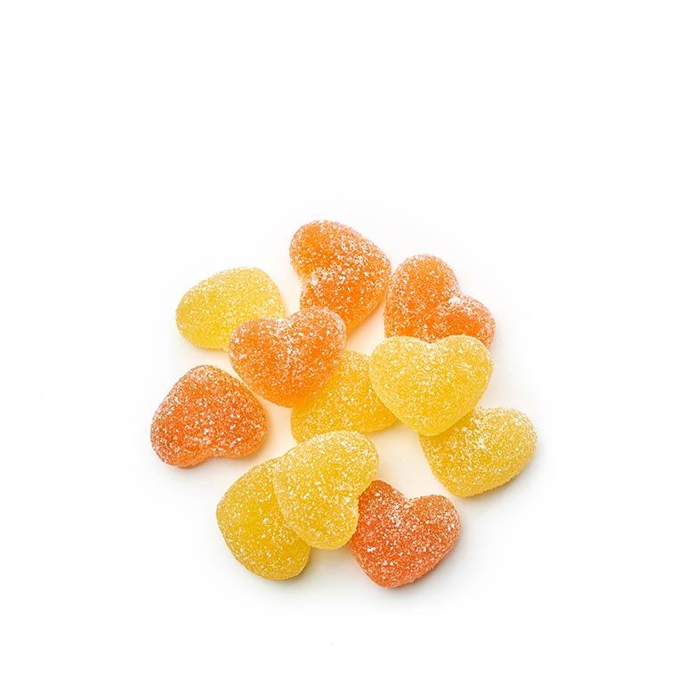 Vegan Sour Peach Gummy Hearts