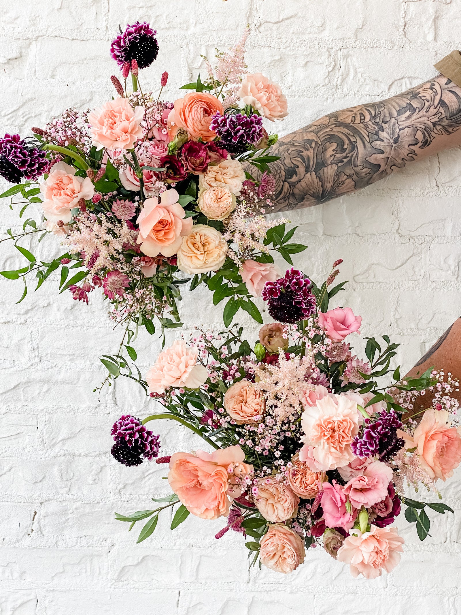 Living Fresh Wedding Flowers - Wedding Attendant's Bouquet - Whimsical Peachy Pinks