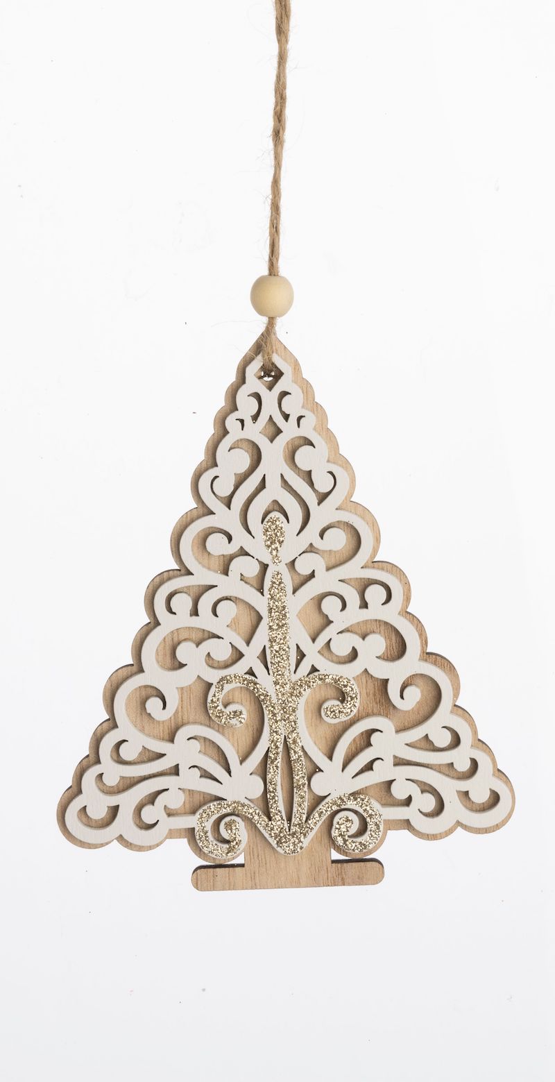 Wood Tree with Filigree Ornament