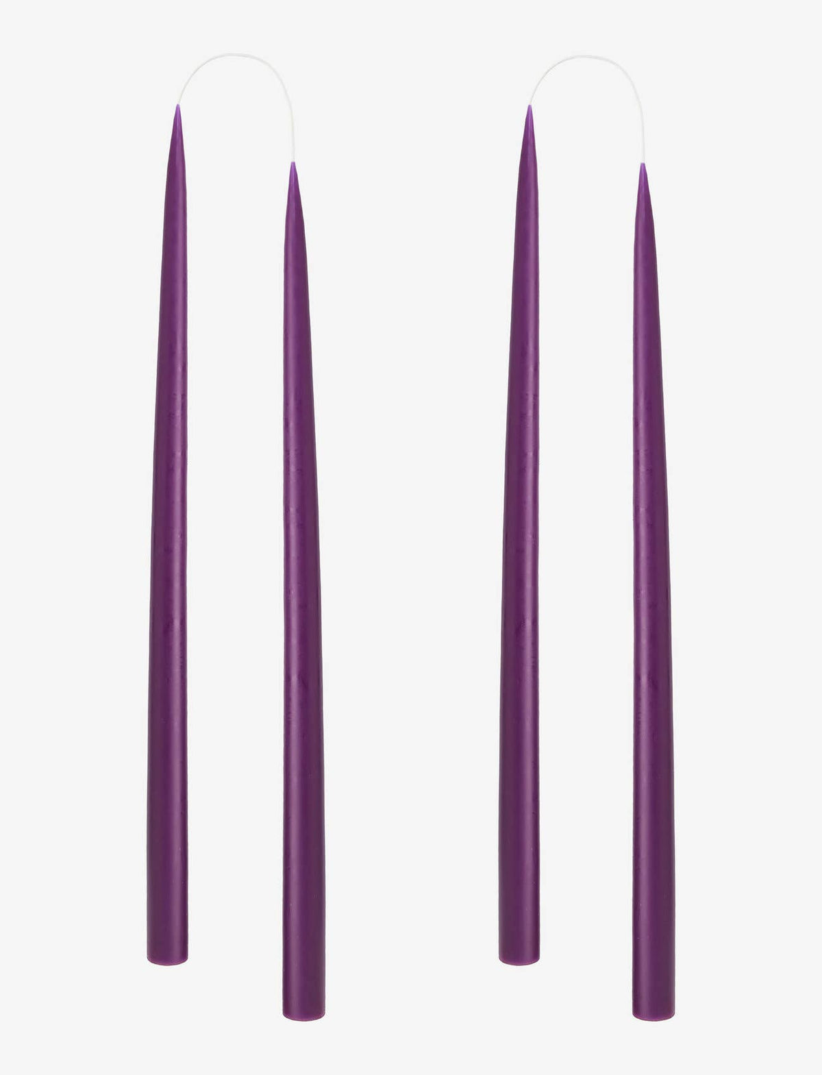 Pair of Hand-Dipped Danish Tapers -Violet