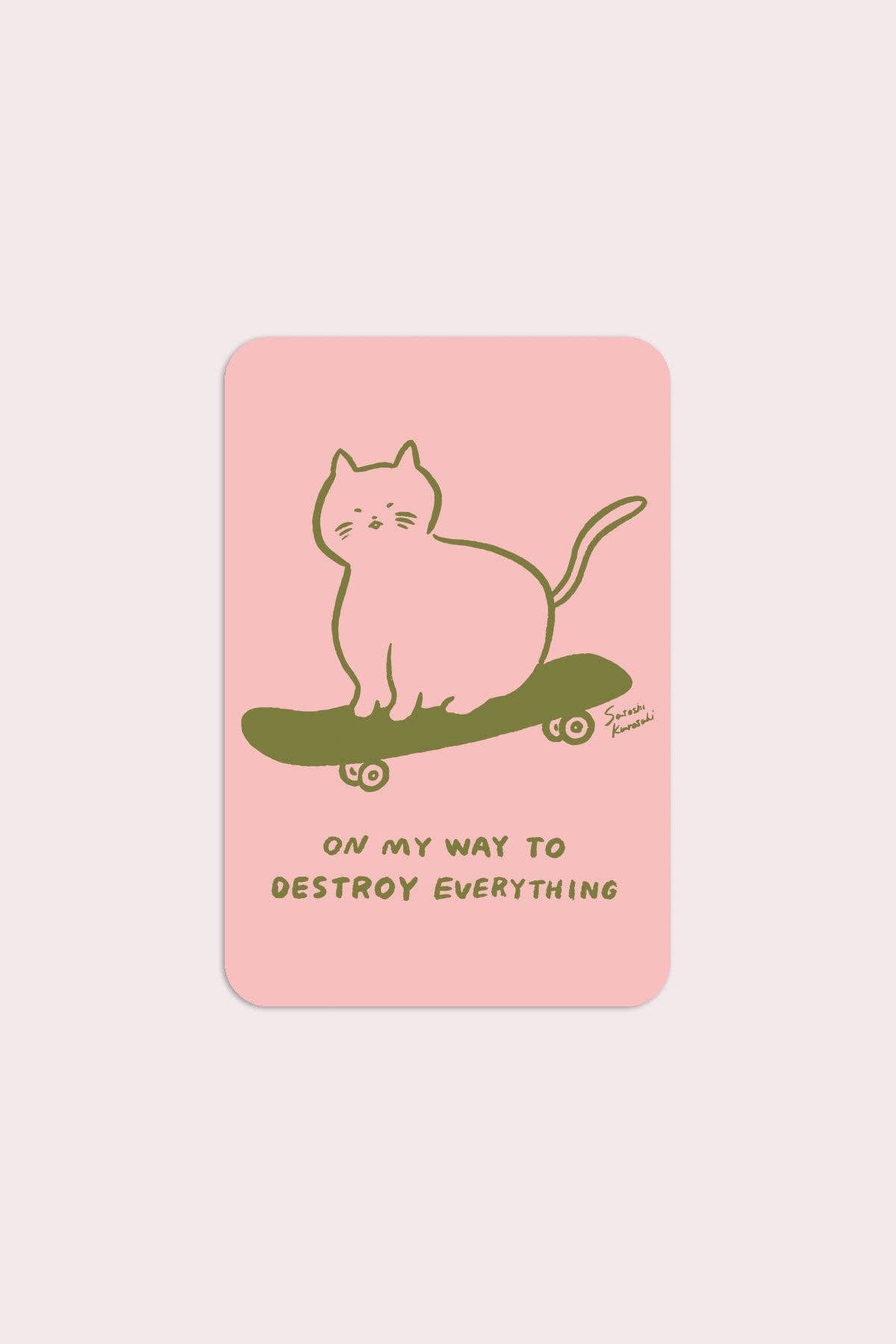 Sk8 Cat Sticker | Waterproof Vinyl Sticker