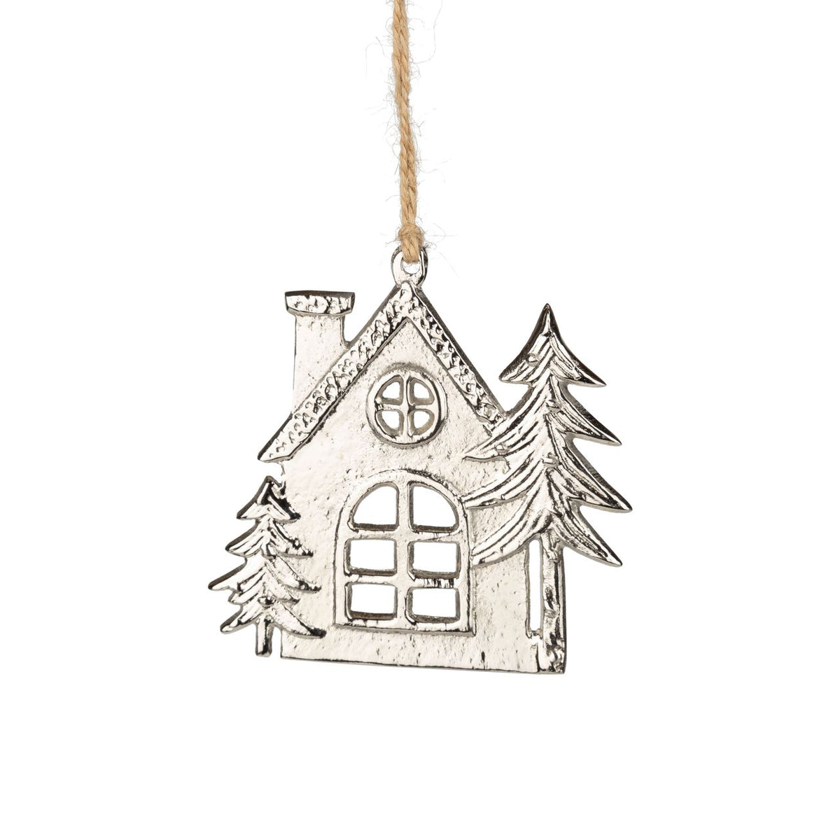 Silver Metal Cottage Ornament