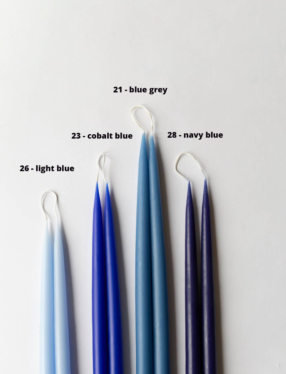 Pair of Hand-Dipped Danish Tapers - Blue