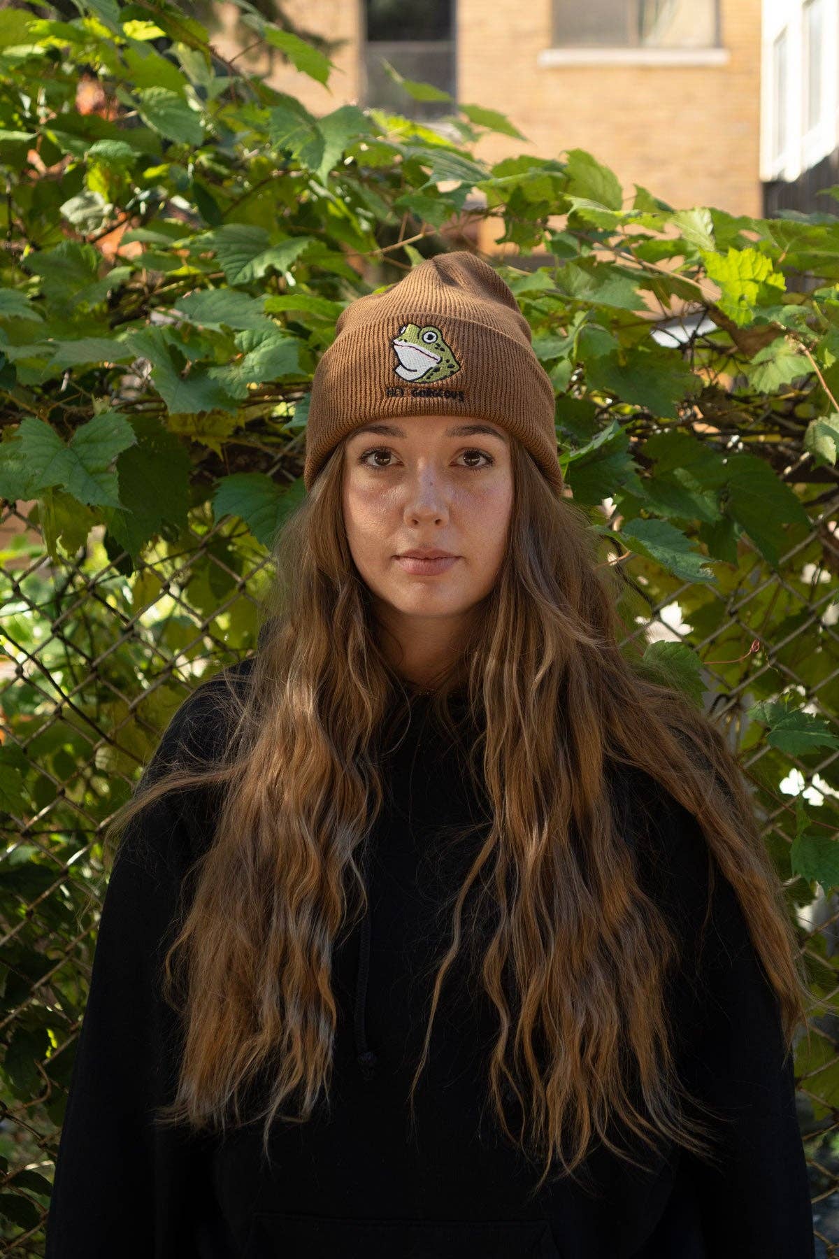 Hey Gorgeous (Frog) Beanie | Knit Toque with embroidery