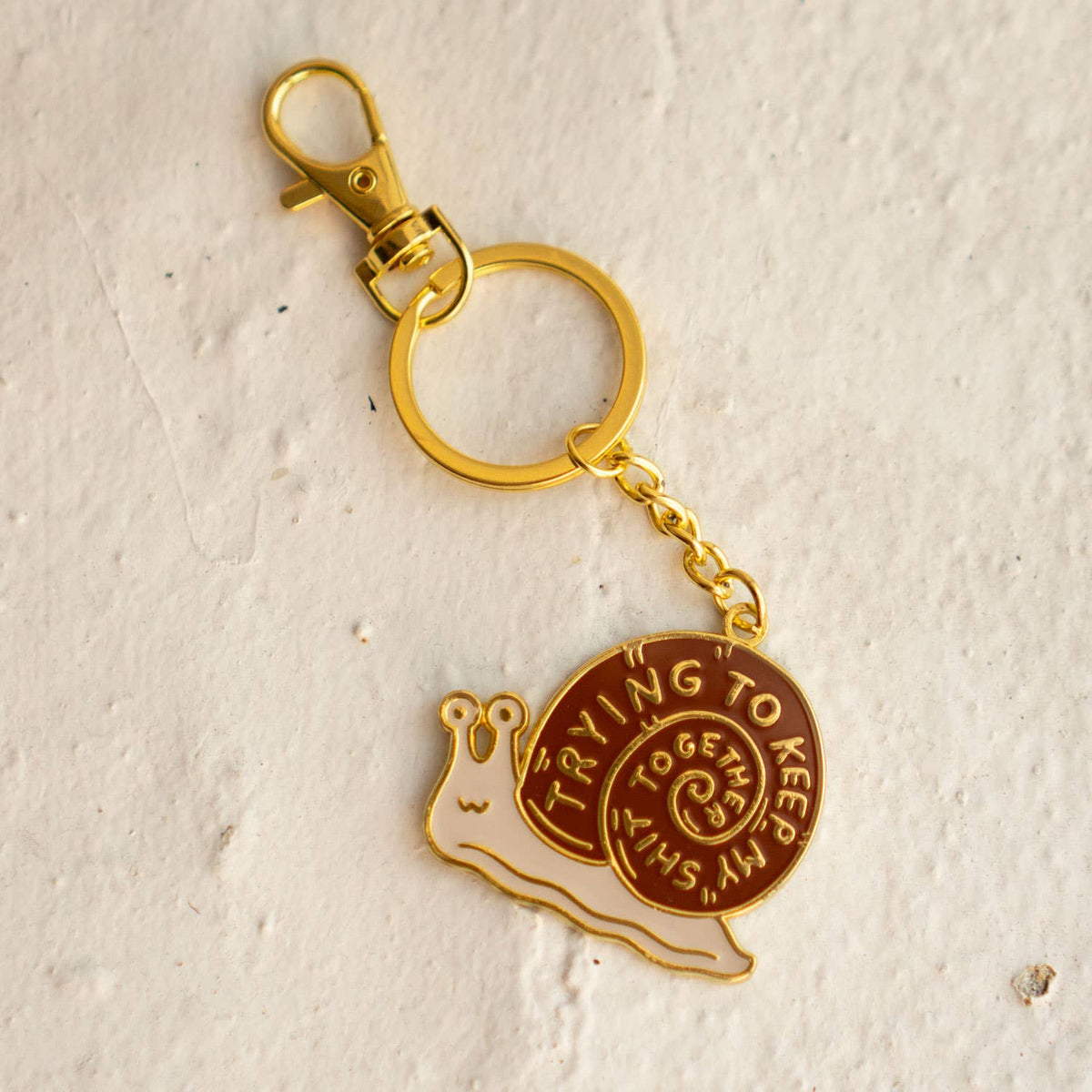 Trying Keychain | Funny Snail Enamel Keychain