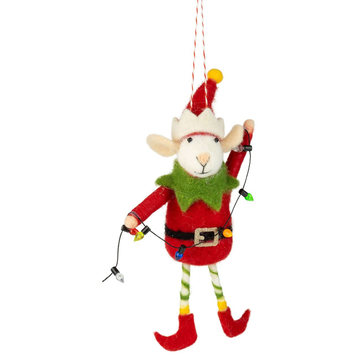 Mouse in Elf Outfit