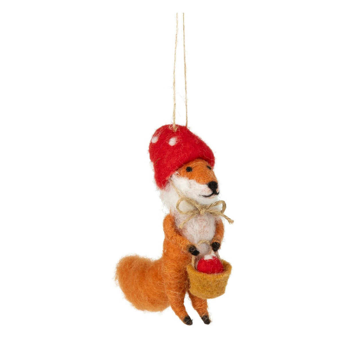 Felt Fox in a Mushroom hat Ornament