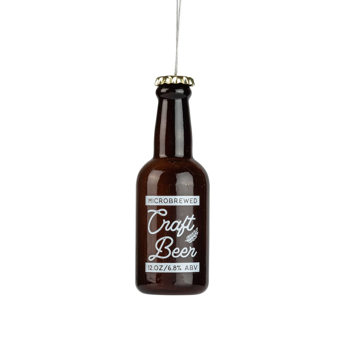 Glass Beer Bottle Ornament