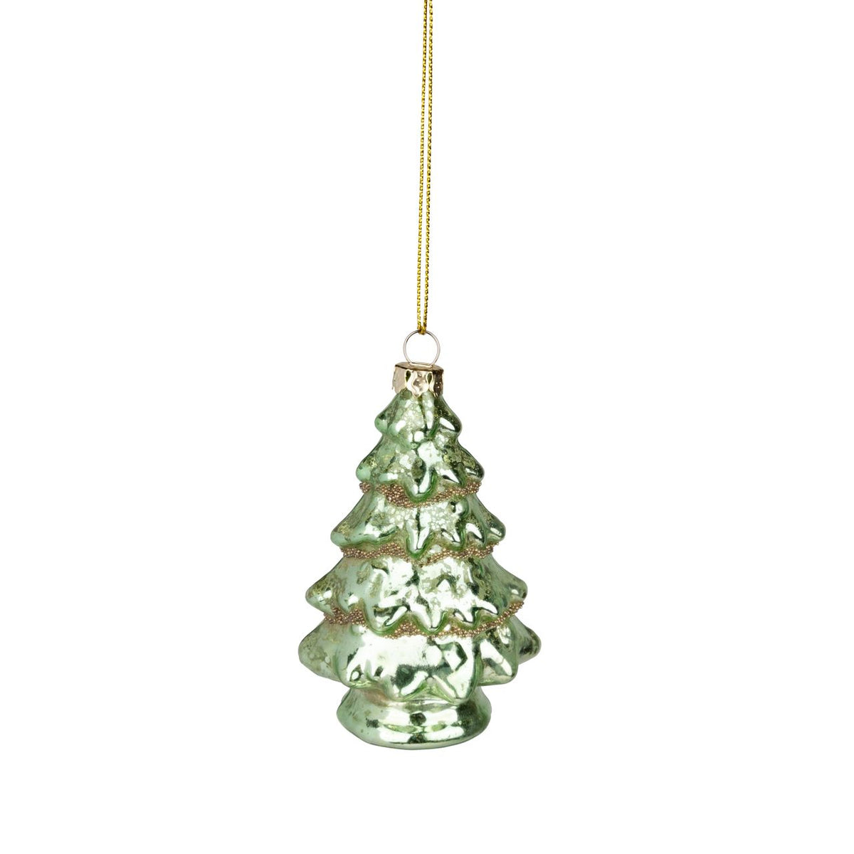 Green Frosted Glass Tree Ornament