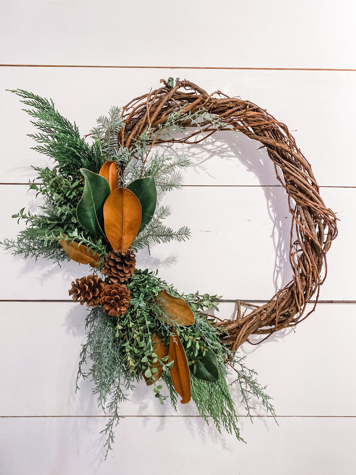 Grapevine Wreath with Winter Swag (PRE-ORDER)
