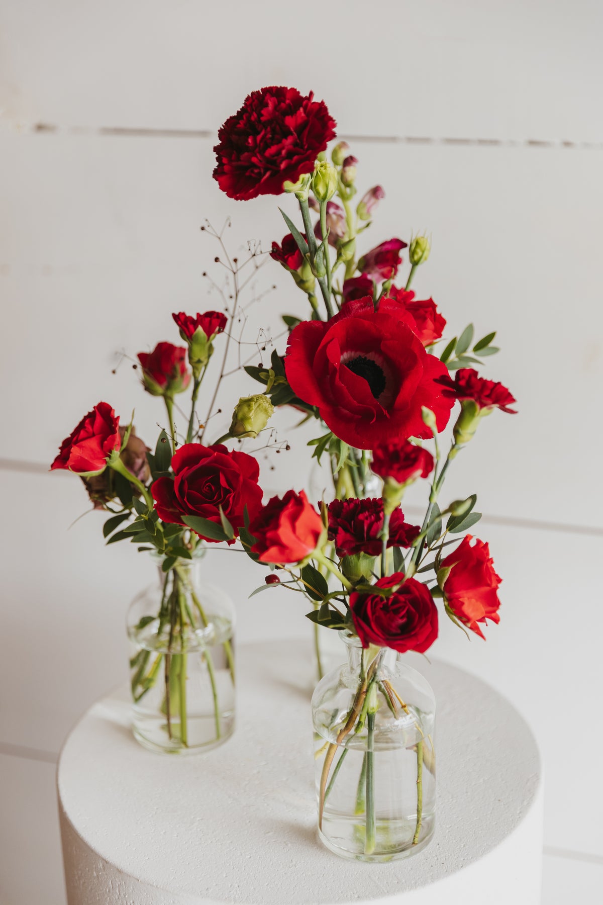 Valentine's Bud Vase Trio