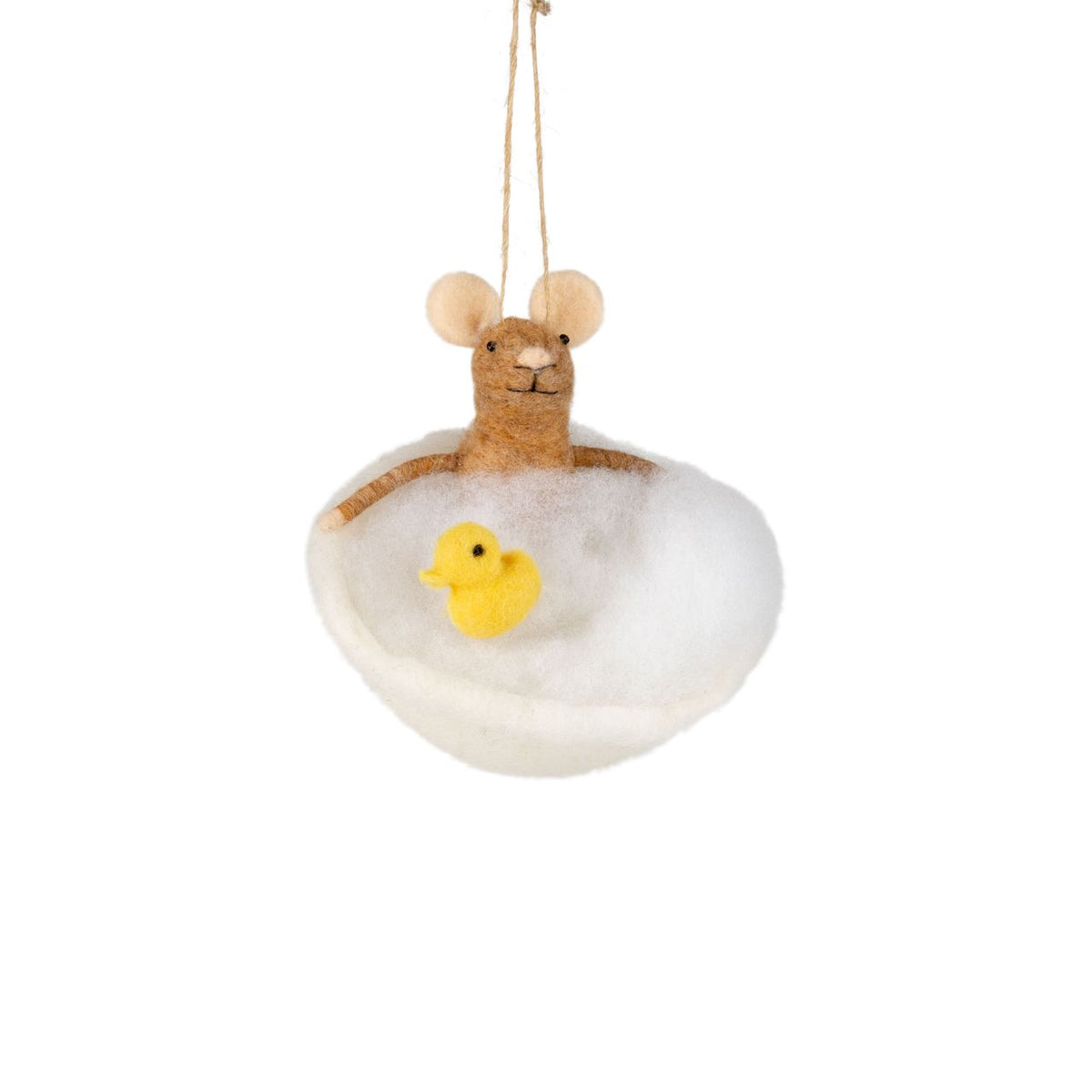Mouse in a Bubble Bath Ornament