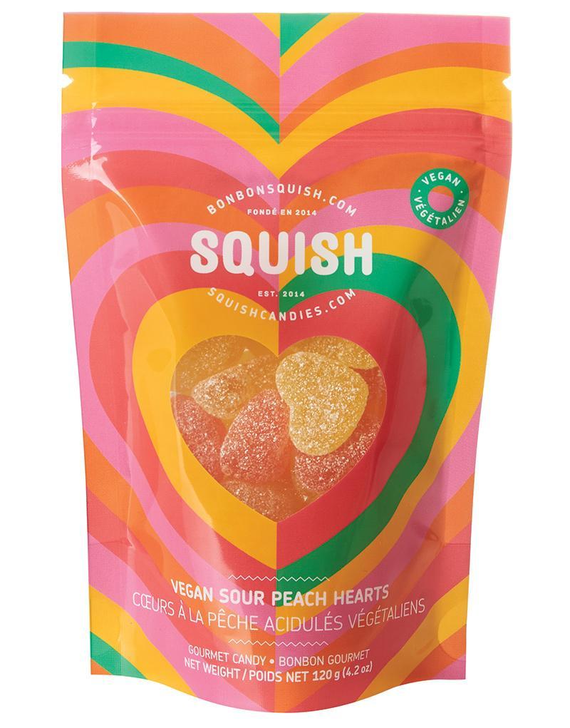 Vegan Sour Peach Gummy Hearts