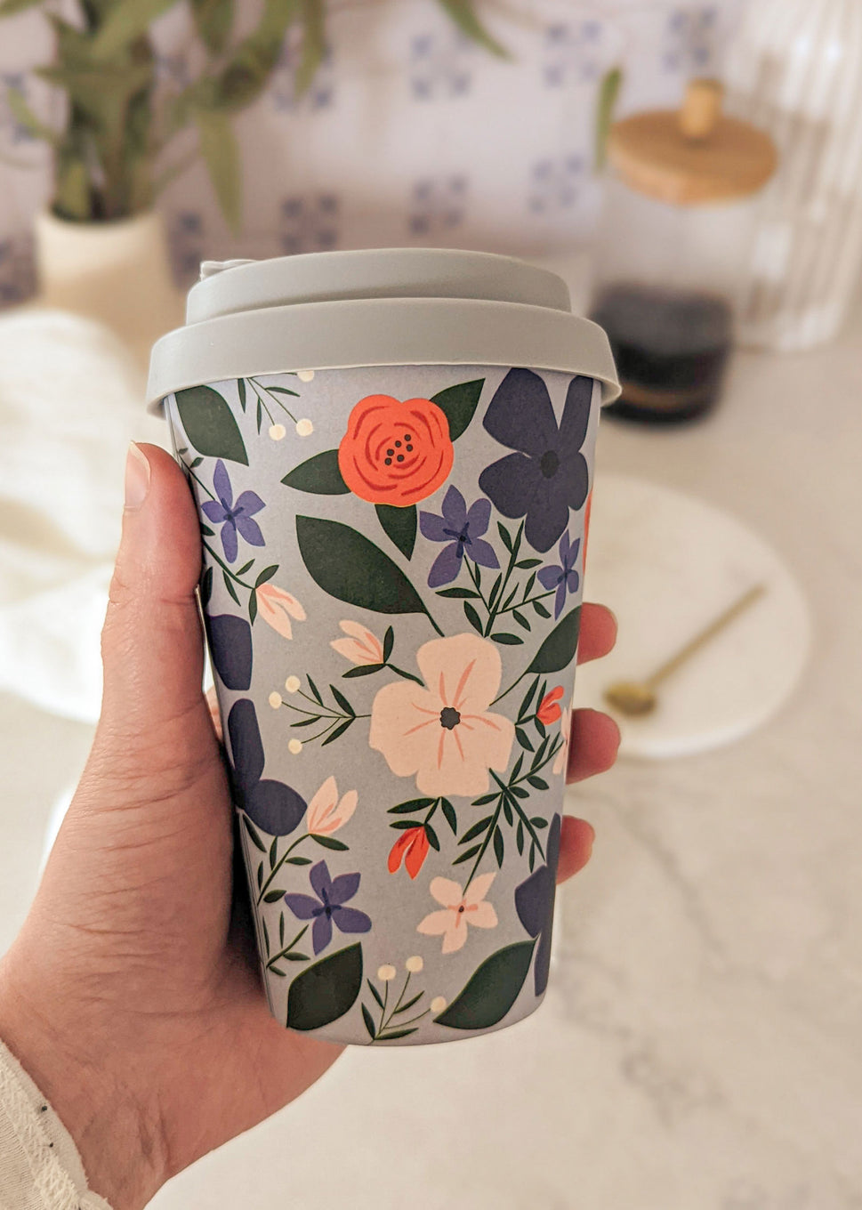 Blue Wildflower Cafe Yo Reusable Cup