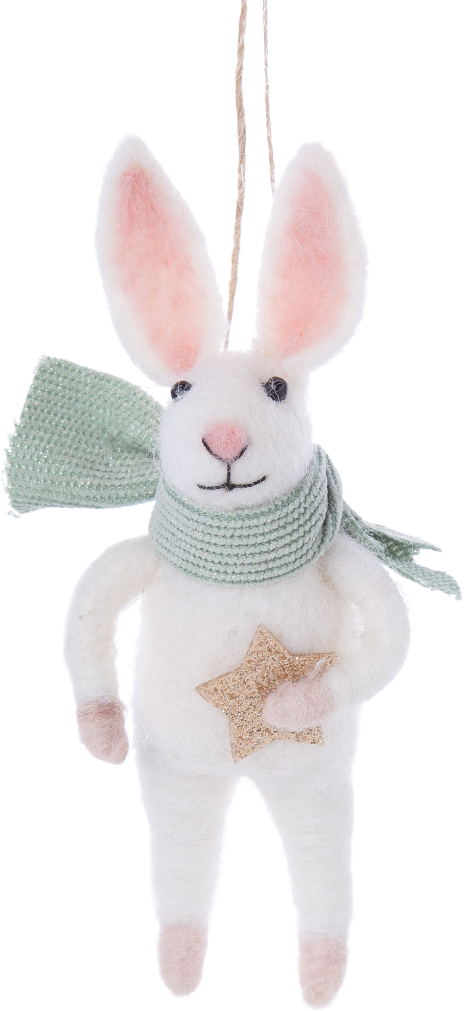 Felt Bunny with Gold Star and Scarf