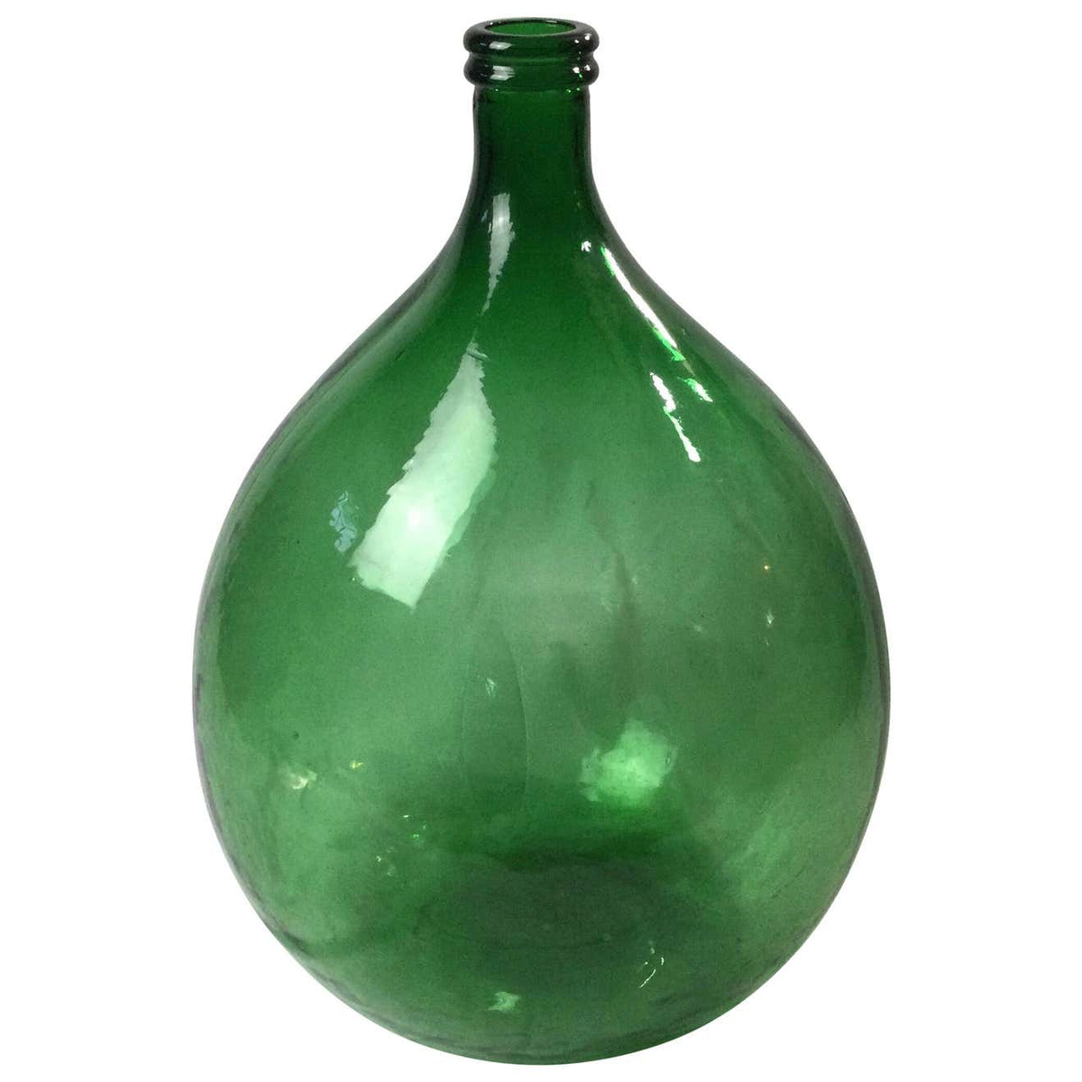 Antique Green Glass Demijohn Bottle