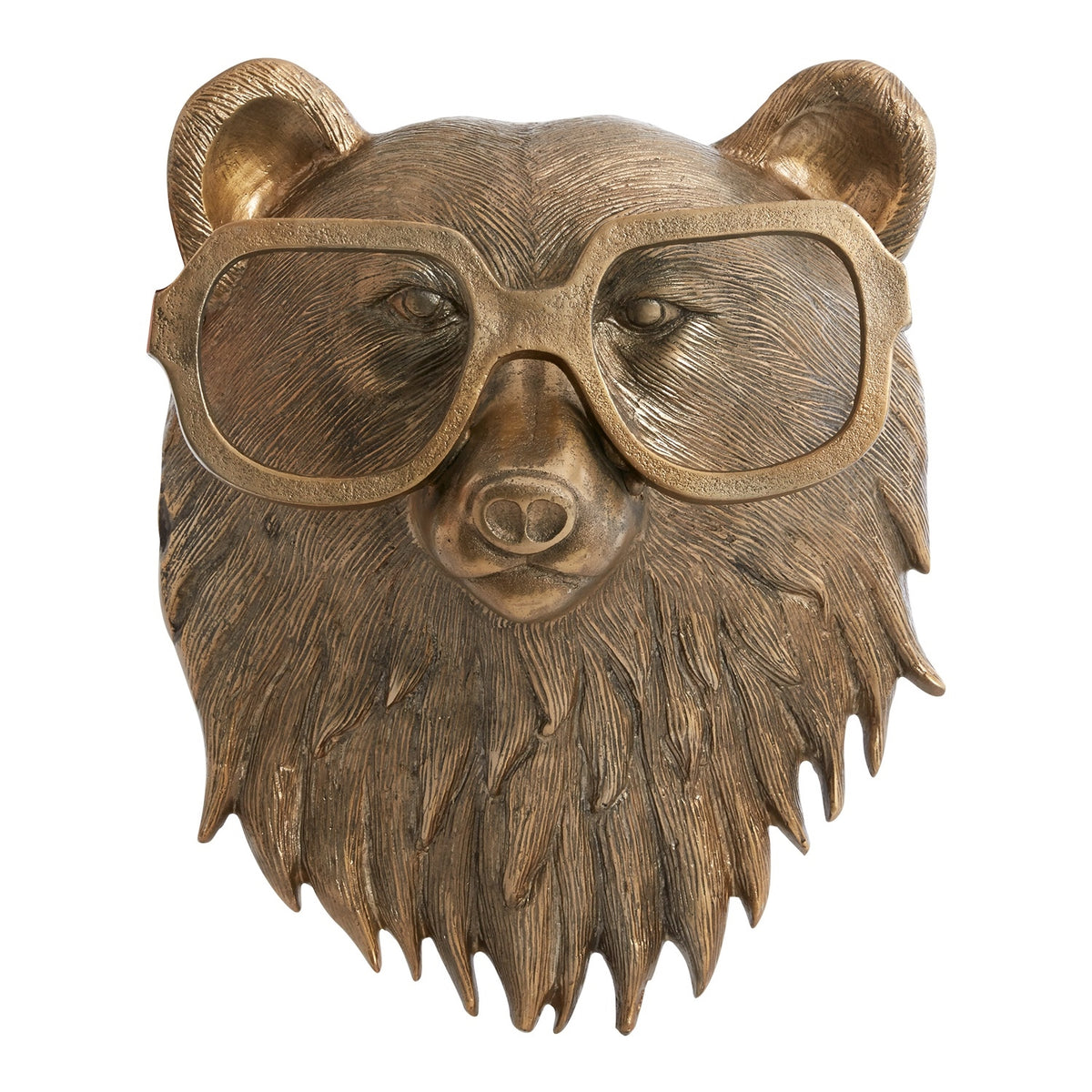 Living Fresh Flower and Plant Studio - Brass Fox with Glasses Wall Mount