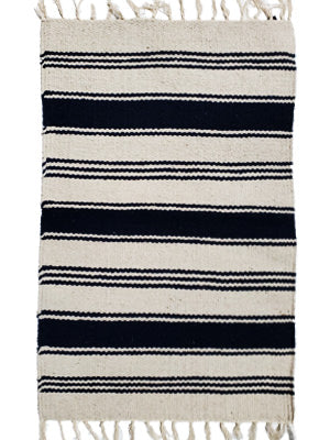 Living Fresh flower and Plant Studio - White and Blue Striped Rug