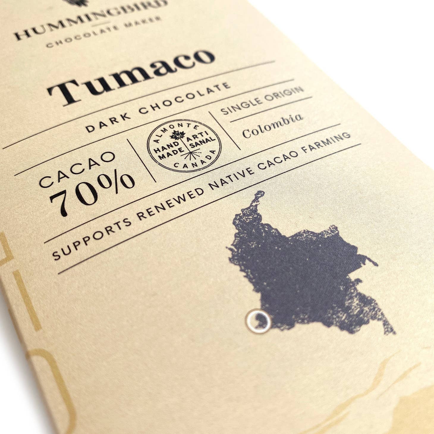Tumaco 70% Dark Chocolate by Hummingbird